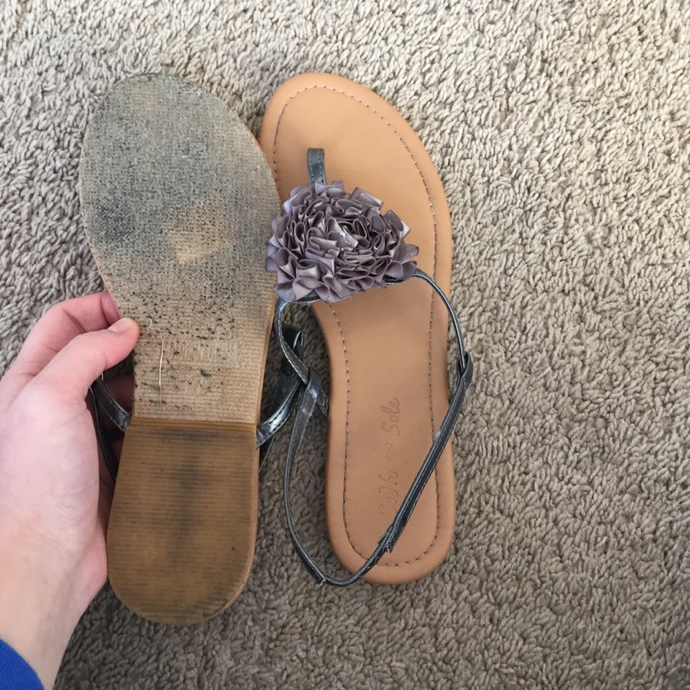 Gray Ruffle Heart Sandals - Dillard's - Picture 3 of 3